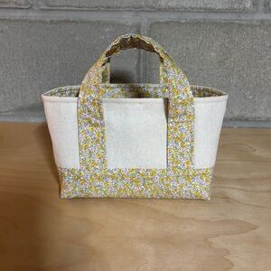 Handmade Mini Floral Canvas Tote Bag